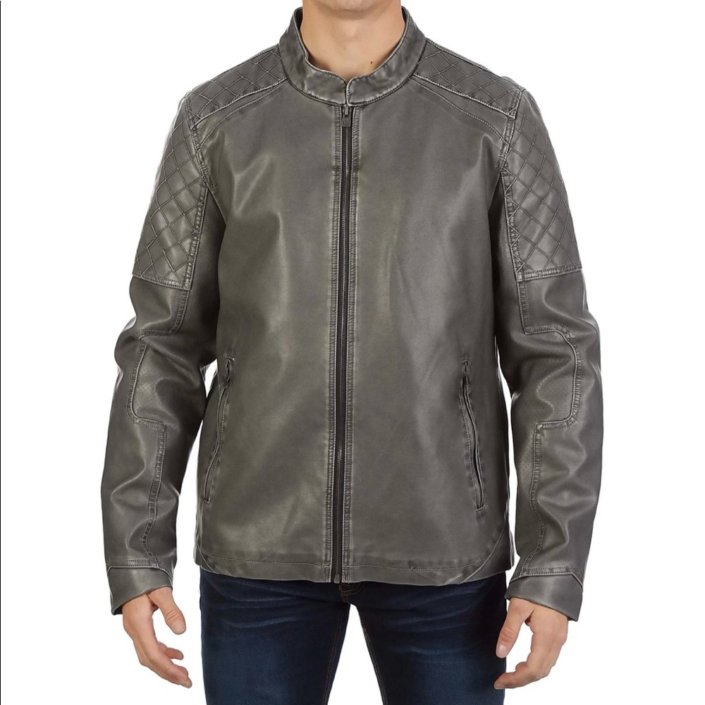 NWT Grey Quilted Biker Jacket